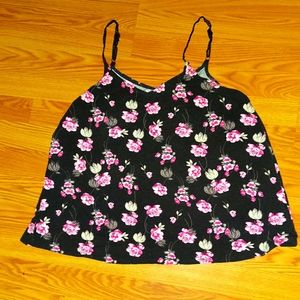 Torrid tank top black hot pink floral 1X 
adjustab